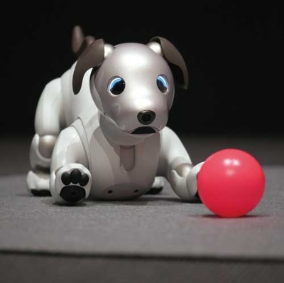 <span class="fontBold">ソニーが12年ぶりに市場投入するイヌ型ロボット「aibo」</span>（写真＝加藤 康）