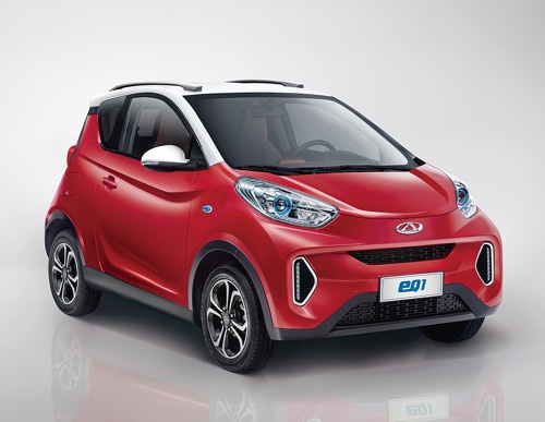 <b>安川電機が提携を結ぶ奇瑞汽車のEV。安川電機にとって長年の悲願だった車載モーターへの本格参入となる</b>