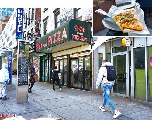 <span class="fontBold">米ニューヨーク市マンハッタンにある格安ピザ店は低所得層の「命綱」だが、値上げの危機に直面している</span>