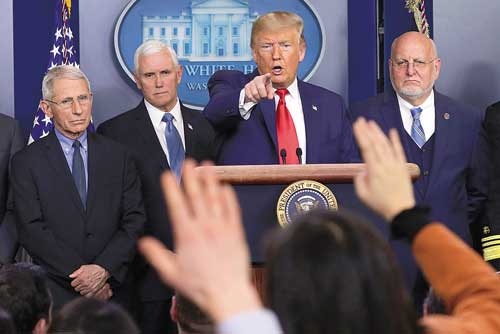 <span class="fontBold">トランプ大統領は新型コロナ関連で記者会見を2回開催</span>（写真=Alex Wong/Getty Images）