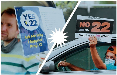 <span class="fontBold">住民立法案の賛成派と反対派がカードを掲げてアピールしていた</span>（写真=2点：AFP/アフロ）