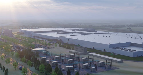LGエナジーソリューションがGMと米テネシー州に建設するEV電池工場（完成予想図）