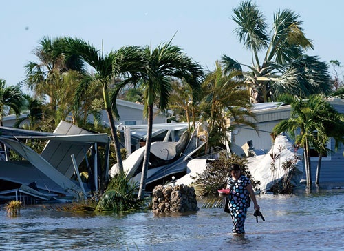 9月、「イアン」が襲来した米フロリダ州。この大型ハリケーンによる世界の保険会社の損害は最大10兆円に上るとの試算も（写真=AP/アフロ）