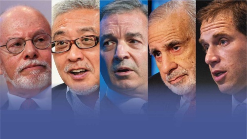 (写真=左から:ポール・シンガー氏:Bloomberg/Getty Images、村上世彰氏:朝日新聞社、ダニエル・ローブ氏:Bloomberg/Getty Images、カール・アイカーン氏:ロイター/アフロ、セス・フィッシャー氏:Bloomberg/Getty Images)
