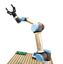 ラボ施設内では、実物の産業用アームロボットが置かれ、ディスプレー上の仮想空間上で動くのを確認できる