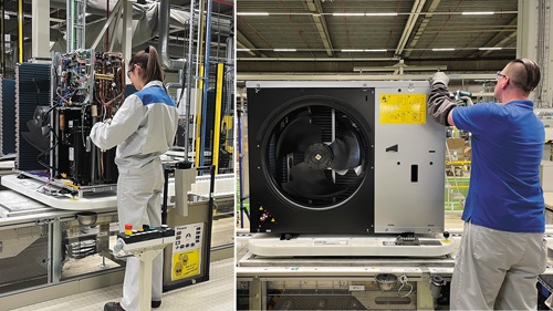 ベルギーにあるオステンド工場では、ヒートポンプ式暖房給湯器の生産を拡大している