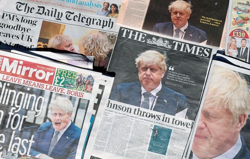 ジョンソン英首相の辞任を受けて、保守党党首選が進む(写真=AFP/アフロ)