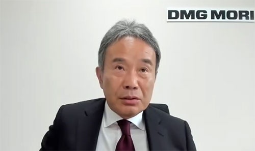 新型コロナの感染拡大により、顧客とのやりとりでAIやデジタル技術の活用が進んだとするDMG森精機の森雅彦社長