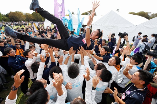 筑波大学は26年ぶりの箱根駅伝出場を決めた(写真:森田直樹/アフロスポーツ)