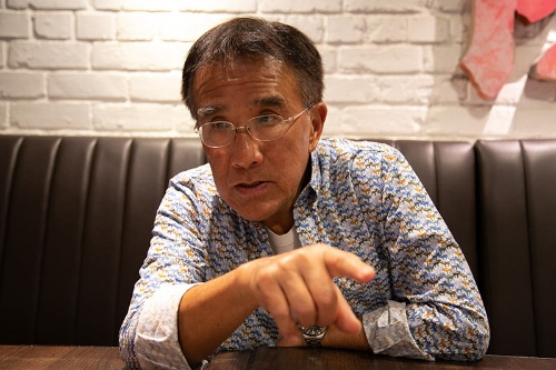 取材に応じる田北辰(写真/的野弘路)