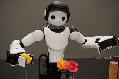 バラの花を難なくつかむソニーのロボット