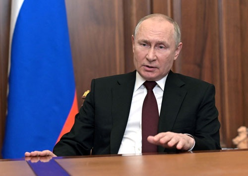 ロシアのプーチン大統領は21日、ウクライナ東部の2地域について独立を承認したと発表した。（写真：ロイター／アフロ）