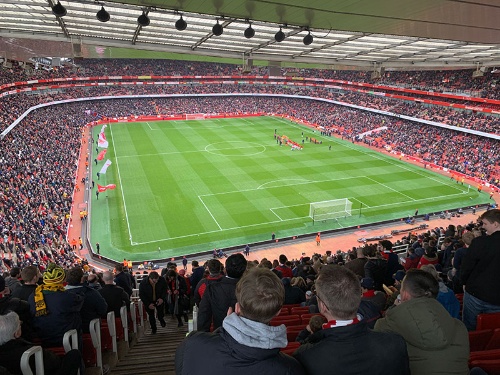 ロンドンにあるアーセナルのスタジアム。ビッグ6の観戦チケットは1枚当たり1万円以上するのが一般的だ