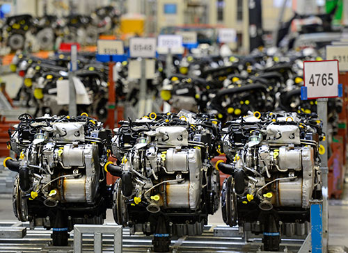ドイツではエンジン関連の生産量が多い