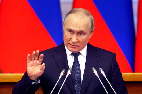 ロシアのプーチン大統領の精神状態について様々な報道がなされている（写真： 代表撮影／AP／アフロ）