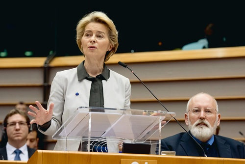 2019年12月11日、欧州グリーンディール政策を発表した欧州委員会のウルズラ・フォンデアライエン委員長（写真：欧州委員会）