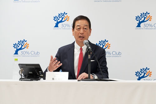30％クラブジャパンの議長を務める資生堂の魚谷雅彦社長CEO（写真：30％ Club Japan）