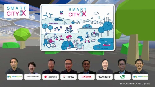 2020年8月26日に行われた「スマートシティX」のバーチャル発表会。日本の大手6社が参画を決めた（写真／スクラムベンチャーズ）
