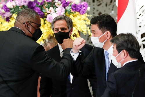 日米の外相と防衛相が一堂に会し、中国への懸念を名指しで表す共同文書を発表したが……（写真：代表撮影/ロイター/アフロ）