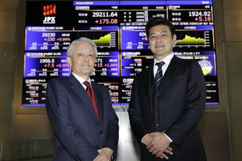 山道氏（左）は4月1日に東京証券取引所の社長に就任予定。右は緒方氏（写真：行友重治、以下同）