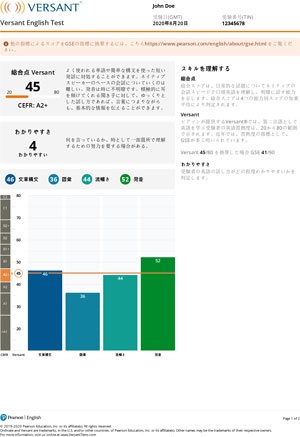 （出所：<a href="https://school.nikkei.co.jp/special/versant/_common/_pdf/Sample-Score-Report_VET.pdf" target="_blank"><span class="textColRed">https://school.nikkei.co.jp/special/versant/_common/_pdf/Sample-Score-Report_VET.pdf</span></a>）