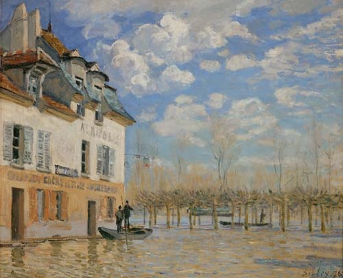 アルフレッド・シスレー『ポールマルリの洪水と小舟』La Barque pendant l'inondation, Port-Marly(1876)(写真:Mondadori/アフロ)
