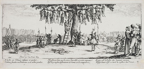 ジャック・カロ『戦争の惨禍』より「絞首刑」The Miseries and Misfortunes of War (plate 11): The Hanging（1633）（提供：Artothek/アフロ）