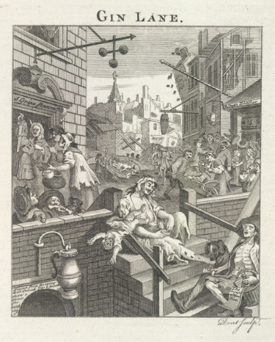 ウィリアム・ホガース『ジン横丁』(1750-1751)Gin Lane(提供:Science Photo Library/アフロ)