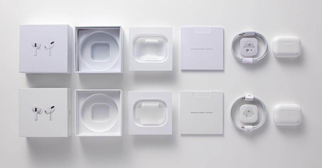 どちらが本物?! ニセAirPods Proの悪質さに驚く:日経ビジネス どちらが本物?! ニセAirPods Proの悪質さに驚く:日経ビジネス