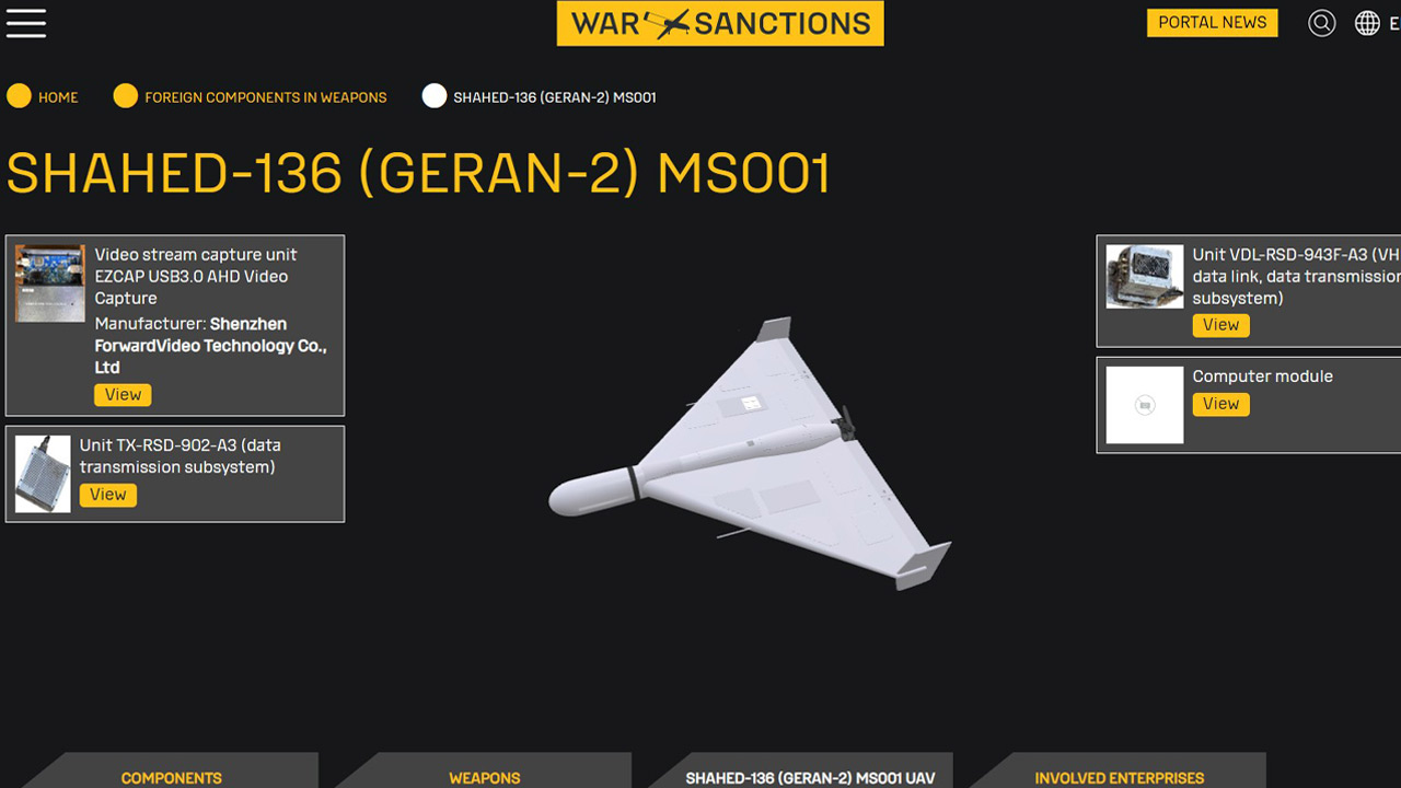 Many parts in Russian drones shot down in Ukraine found to be of foreign origin