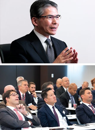 <b>各国のMR(医薬情報担当者)、マーケティング担当者らが集う会議。日本人は少数派だ</b>(写真=上:的野 弘路)