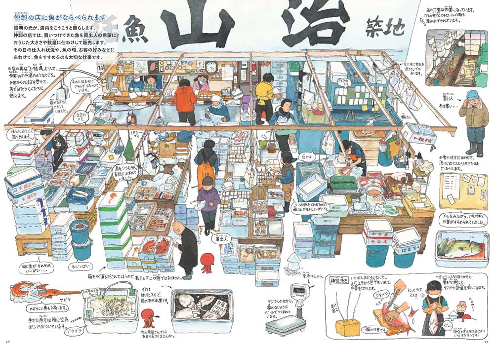 しごとば 5冊セット　築地市場 絵で見る魚市場の一日　※3/15までの出品 しごとば 5冊セット 築地市場 絵で見る魚市場の一日 ※