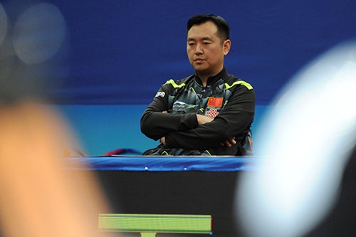中国卓球女子代表監督の職務を停止された孔令輝。写真は2017年アジア選手権のもの（写真：ロイター/アフロ）