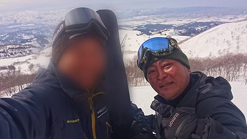 ツアーを主催する須藤慎太郎くん。元々は全日本にも出場経験の有るバリバリのスキー選手です。