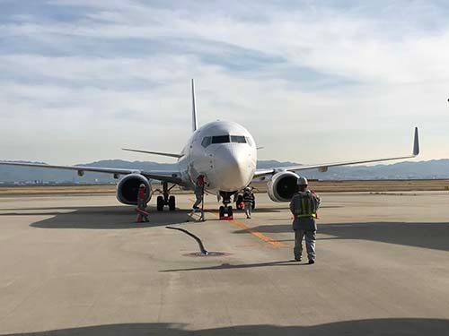 関西空港に着陸した航空機