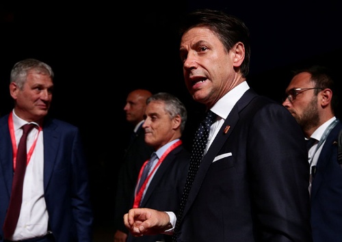 2018年9月19日、オーストリア・ザルツブルグで開かれたEU首脳会議に出席したイタリアのコンテ首相（写真＝ロイター/アフロ）