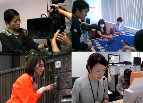 研修の参加者は番組制作、技術、営業、カスタマーセンターの４つの現場を経験
