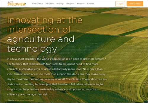 The Climate CorporationのWebサイト