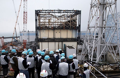 事故から6年が経った福島第一原子力発電所。（代表撮影/ロイター/アフロ）
