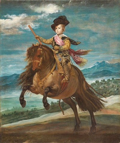 ディエゴ・ベラスケス《王太子バルタサール・カルロス騎馬像》(1635年頃 マドリード、プラド美術館蔵 © Museo Nacional del Prado)