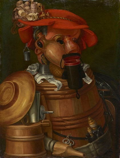 ジュゼッペ・アルチンボルド《ソムリエ(ウェイター)》(1574年、油彩、カンヴァス、大阪新美術館建設準備室蔵)