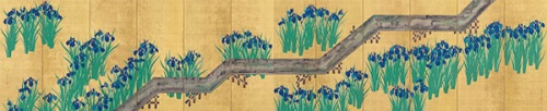 酒井抱一《八ツ橋図屏風》(江戸時代、出光美術館蔵)
