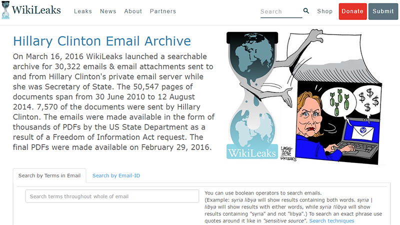 写真●WikiLeaksのWebサイト