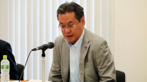 パナソニック専務でエコソリューションズ社長の北野亮氏(31日、大阪市)