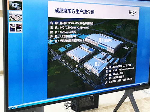 BOE成都工場の全体図。「B2」とあるのが現在ある液晶パネル工場。「B7」が建設中のOLED工場となる