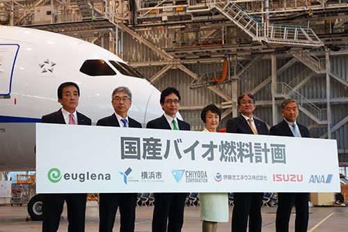 ユーグレナは2015年12月に、全日本空輸やいすゞ自動車などと共同で、国産バイオジェット・ディーゼル燃料の実用化計画を発表した