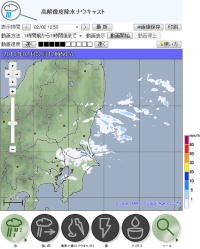 これは南岸低気圧が関東に雪を降らせた2018年2月2日の<a href="https://www.jma.go.jp/jp/highresorad/" target="_blank">高解像度降水ナウキャスト</a>の例。（気象庁ホームページより）
