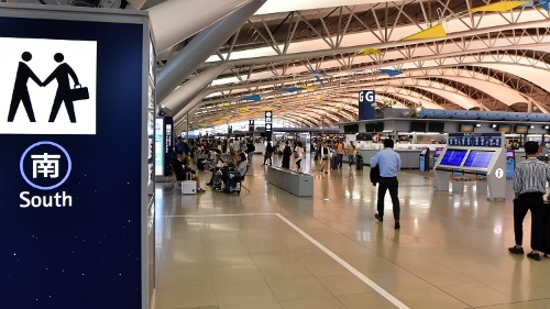 暫定運用が始まった関空第1ターミナル国際線南側エリア