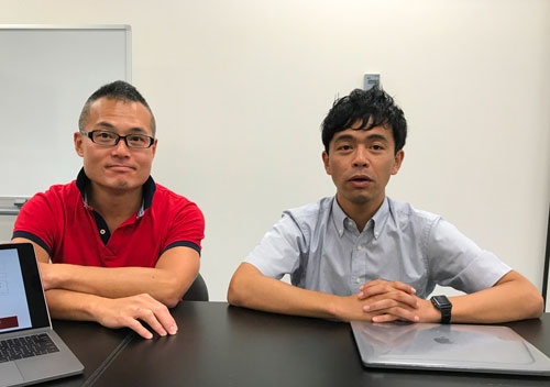 プラントデータの北川寛人社長(左)と、技術開発担当の高山弘太郎・愛媛大准教授。2人とも東大農学部出身(松山市)