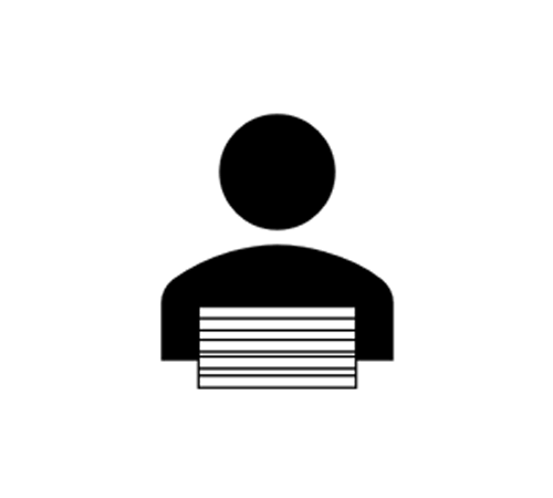 <span class="fontBold"><span class="bgColBlack textColWhite">束ねたチラシを横に持って渡す例</span></span>